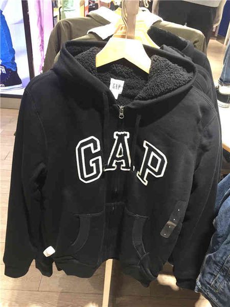 

brand hoodie gap men's long sleeved plush aw601979 zipper sweater 663534 737399 kms8, Black