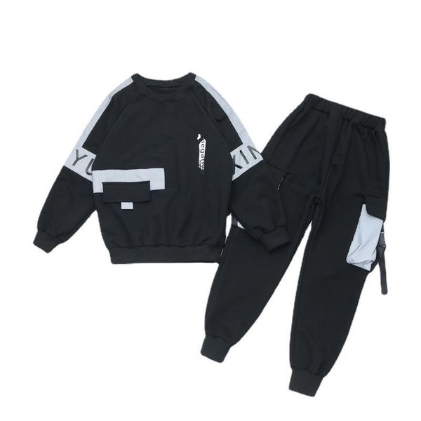 Giyim Setleri Çocuklar Erkekler Hedget Mektupları Baskılı Kazak Ceket + Pantolon 2pcs İlkbahar / Sonbahar Büyük Bakire Takım