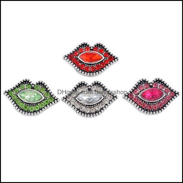 

clasps hooks jewelry findings components lips shape red rhinestone metal charms 17mm snap button snaps bracelet dr dhmo7