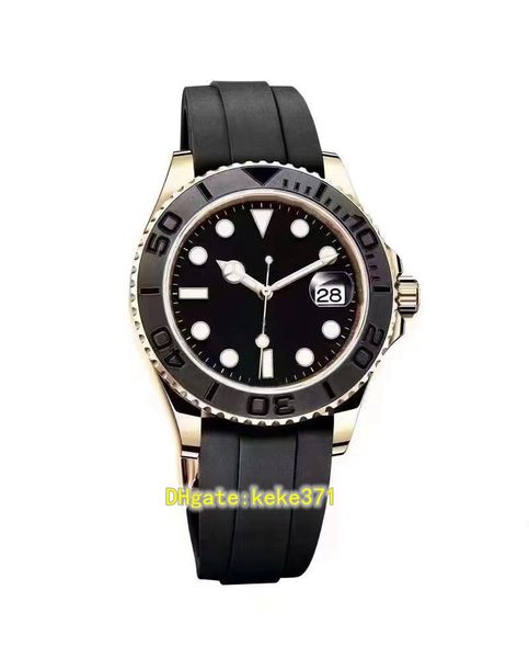 

2022 jvs perfect men watch 226658 42mm yellow gold sapphire natural rubber strap luminous cal.3235 movement automatic mechanical mens watche, Slivery;brown