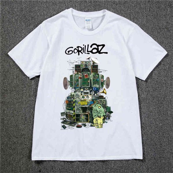 Gorillaz Thirt UK Rock band Gorillazs Tshirt hip-hop Musica rap alternativa Maglietta