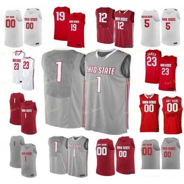 Sjzl98 Maglia da basket NCAA College Ohio State Buckeyes 0 Russell 1 Conley Luther Muhammad 10 Justin Ahrens 11 Jerry Lucas Cucita personalizzata