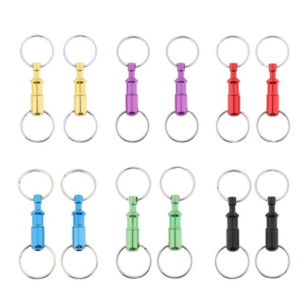 2 pacote de liberação rápida de chaveiro destacável Apart Keychain, Double S Plit Snap