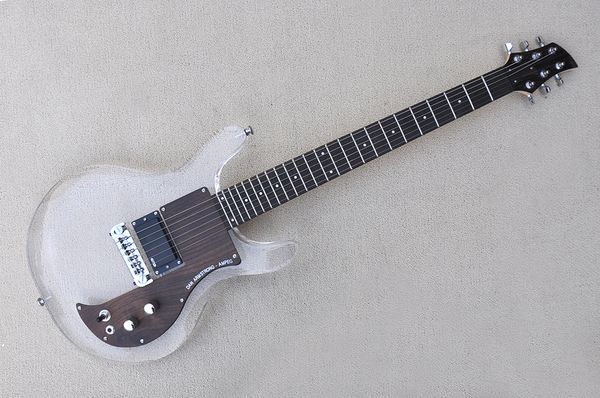 

factory acrylic electric guitar with rosewood pickguard,chrome hardwares,rosewood fingerboard,maple neck,can be customized