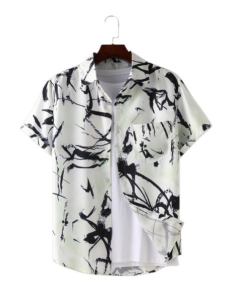 

men random print shirt without tee s8om#, White;black