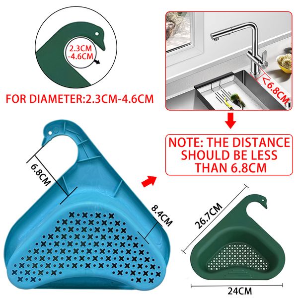 Lavello creativo multifunzionale senza soluzione di continuità Scarico cigno cestello filtrante per piscina per lavabo blu per frutta e verdura