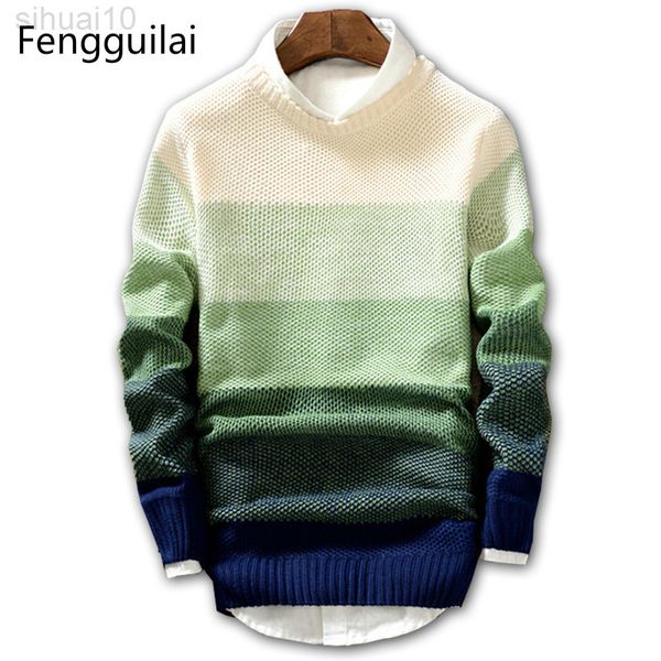

new spring and fall fashion casual sweater o-neck slim fit knitting men sweaters and pullovers men sweater men xxl l220801, White;black