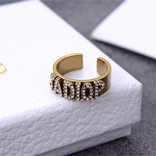 

86% off factory shopring dijia's new old brass inlaid with diamond and open net red ring 34, Silver