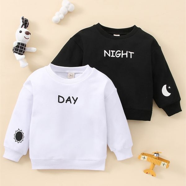 

baby 2pcs letter & moon print pullover she, Black