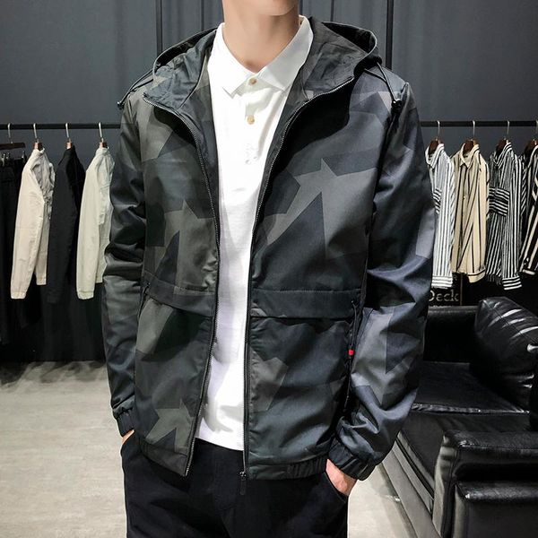 Giubbotti da uomo Primavera Autunno Giacca militare maschile Uomo Tattico antivento Esercito Combattimento Uomo Bomber con cappuccio W36Uomo