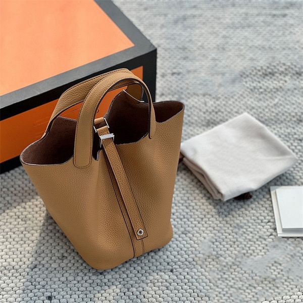 

5a real leather shoulder bags bucket women picotin designer handbags cowskin