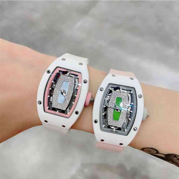 

luxury mechanics watches richa wristwatch zun watch ms. multifunctional rm07-01 personalized automatic mechanical womens milles ceramic, Slivery;brown