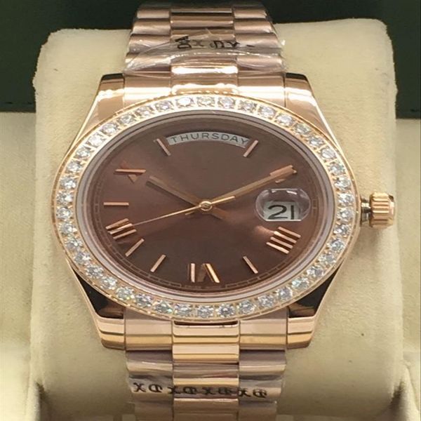 

2019 luxury mens watch stainless steel mens automatic luxury watches mechanical 2813 wristwatch diamond 40mm male sports wa272l, Slivery;brown