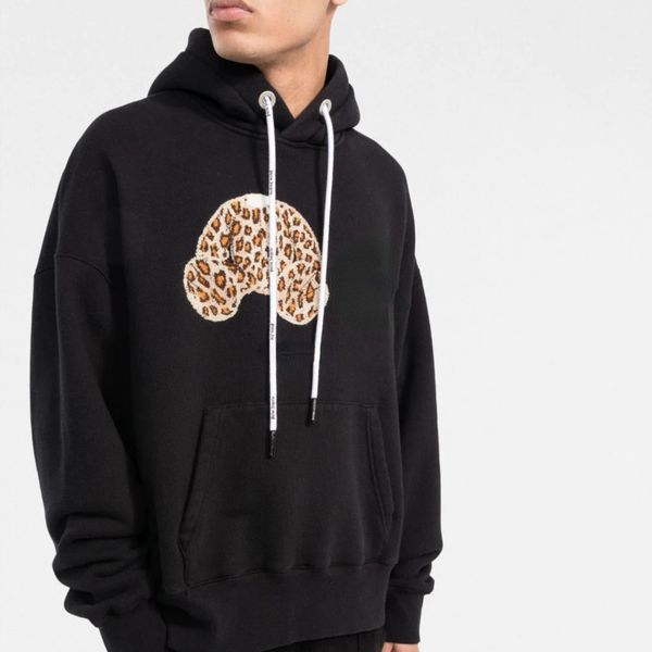 

pa 22 lm mens hoodie designer hoody bear 3d embroidered hooded sweater men women sweatshirts american hip hop hoodies fashion oversize pullo, Black