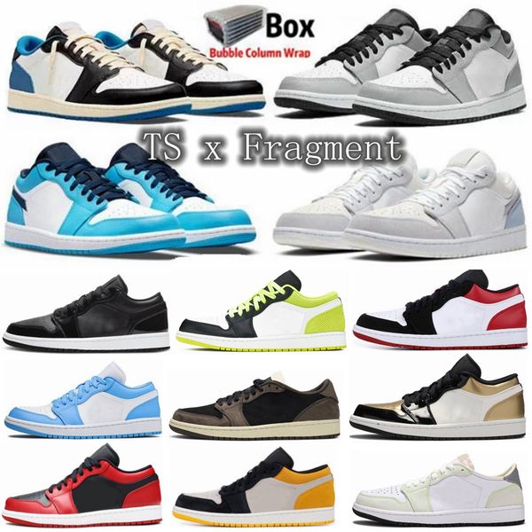 

ts x fragment jumpman 1 low cut 1s basketball shoes men women military blue obsidian dark mocha mens trainers with box keychain ball tag