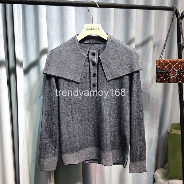 

women's knits & tees double festival special price doll collar large lapel soft waxy skin friendly thin sweater for women, White