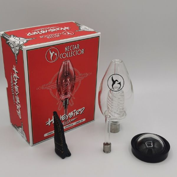 Honeybird Delux Kit Nectar Collector Kit vaporizzatore Narghilè con punta in titanio ceramico Quarzt Dab Rig Bong in vetro Mini tubo dell'acqua