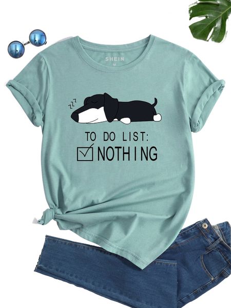 

cartoon & slogan graphic tee h5zo#, White