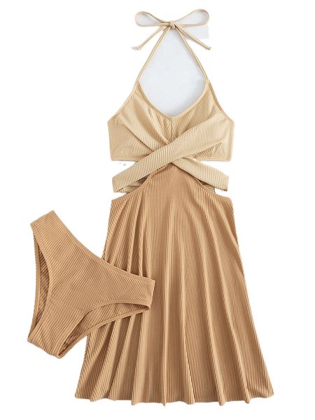 

color block wrap swim dress y5gz#, White;black