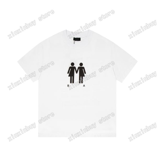 22SS Erkek Kadın Tasarımcılar T Shirt Tee Paris Gurur Mektup Bayrak Baskı Pamuk Kısa Kollu Ekip Boyun Sokak Giyim Xinxinbuy Siyah Beyaz M-2XL