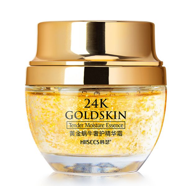 Gesichtsserum Hautpflege 24K Goldene Schnecke Luxus-Essenzcreme 50 g feuchtigkeitsspendendes ausgleichendes Wasser erfrischendes Öl Kontrolle zarte Hautelastizität