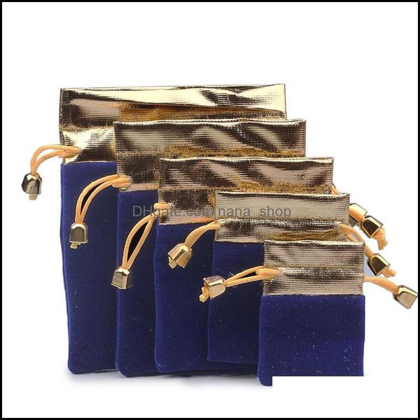 

jewelry pouches bags packaging display blue color pouches dstring for pendant necklace be dhbxk, Pink;blue