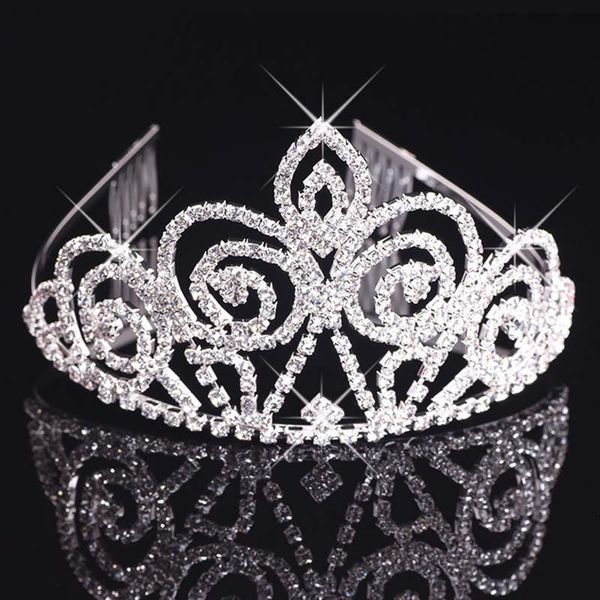 Clipes de cabelo Barrettes Bride Tiara Crown grande cocar princesa Princesa Diadema Concurso de casamento Cabeça Ornamentos de jóias Hair