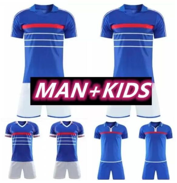 

kids kit 1984 1998 2000 retro soccer jersey zidane henry maillot de foot football shirt home trezeguet uniform, Black;yellow