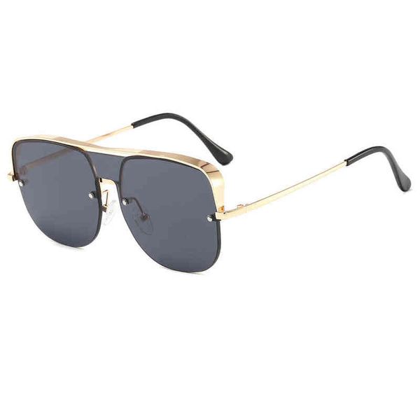 

new thick edged one piece men's and women's versatile style large frame glasses 2514 luxury brand designer punk sunglasses fashion, White;black
