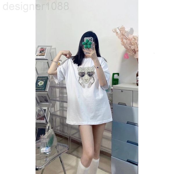 

women's t-shirt designer spring and summer new cartoon pattern printed short sleeve temperament commuting loose pullover round neck t-s, White