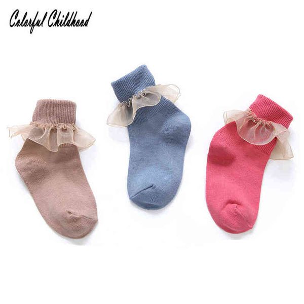 

ruffles lace socks baby girls spring autumn knee stockings princess cute socks newborn baby leg warmer j220622, Pink;yellow