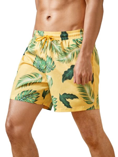 

men drawstring waist tropical print shorts c0j1#, White;black