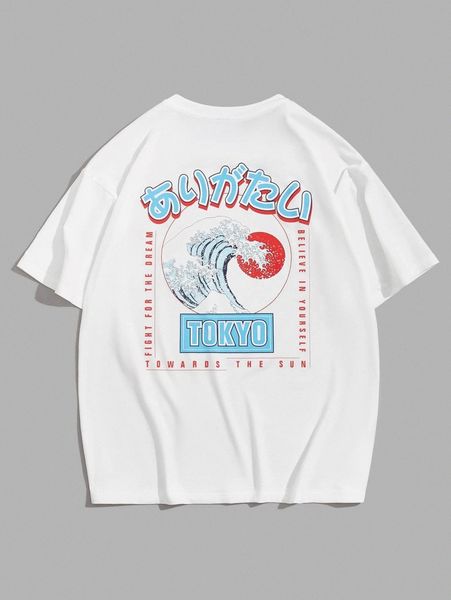 

men slogan and graphic print f6un#, White;black