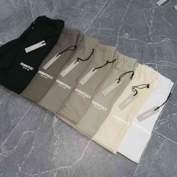 

20 kinds of fog double thread essential guard pants light brushed five point shorts tide brand god simple fashion solid color cotton summer, White;black