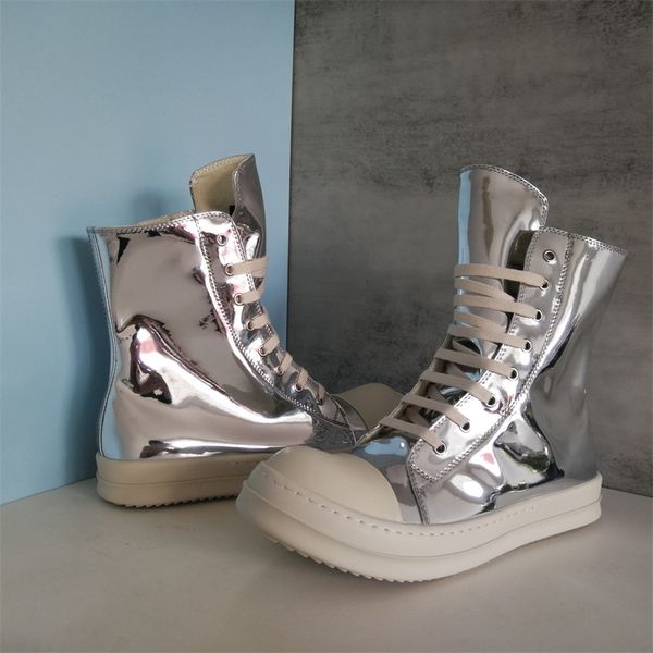 

silver boot for man 2022 trend casual fashion high male shoes p35d50s2, Black