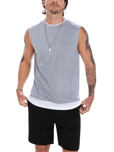 

men 2 in 1 tank g56p#, White;black