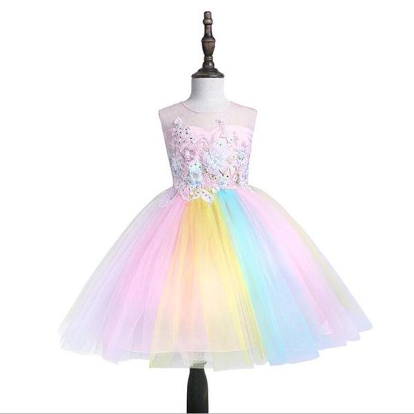 

girl's dresses colorful children's evening dress flower wedding, Red;yellow