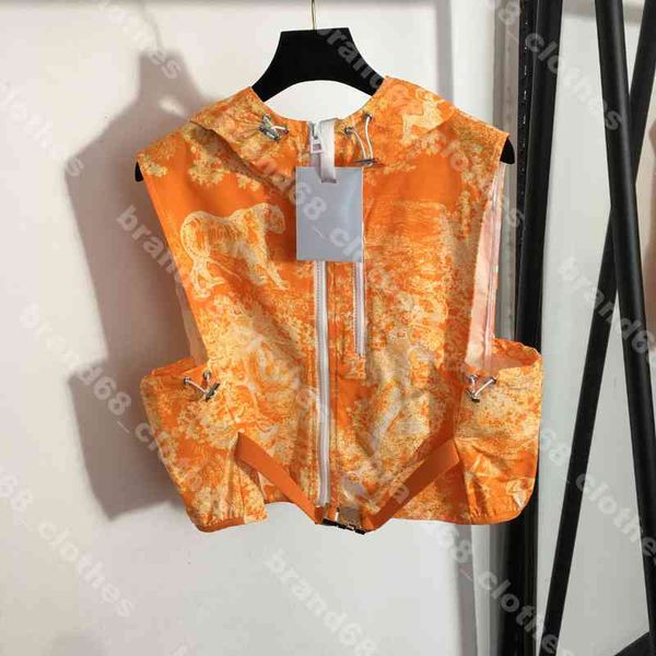 

fashion women tanks designer hooded vest printed tank buckle belt d..r brand logo sleeveless jacket sml female apparel a1, White