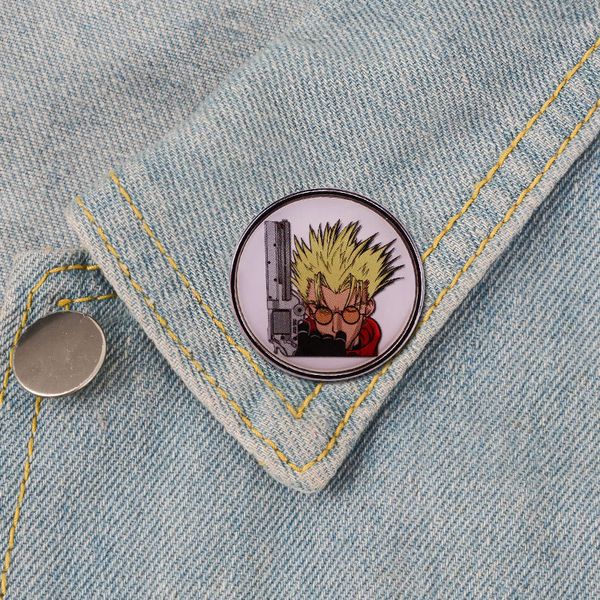 

vash the stampede brooch japanese manga trigun badge pin accessory, Blue