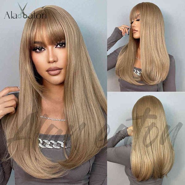 

fashion golden honey long hair with qi bangs 220527, Black