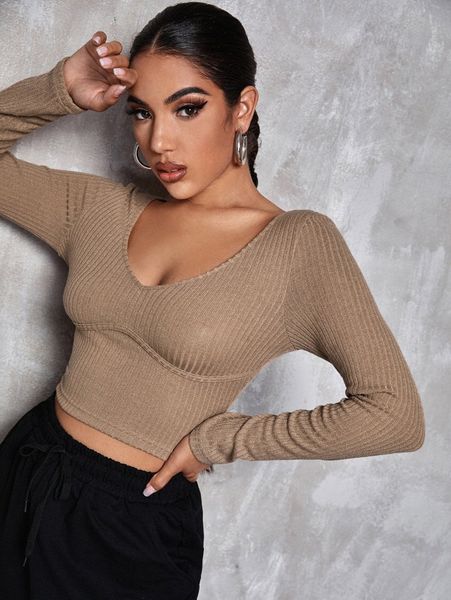 

v neck solid fitted crop tee q9os#, White