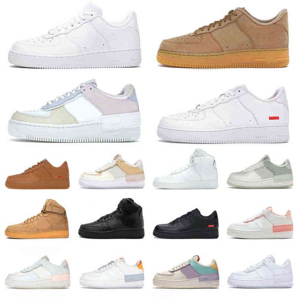 

casual shoes 1 platform af mens trainers airforce for men women shadow black white pistachio frost wheat with size us5.5-11 sports sneakers