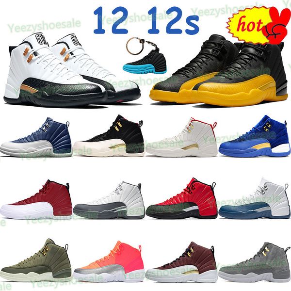 

2022 2021 men basketball shoes 12 12s sneakers indigo university gold flu game cny taxi ovo black cherry bordeaux white sports trainers keyc