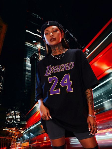 

letter graphic drop shoulder tee s9k7#, White