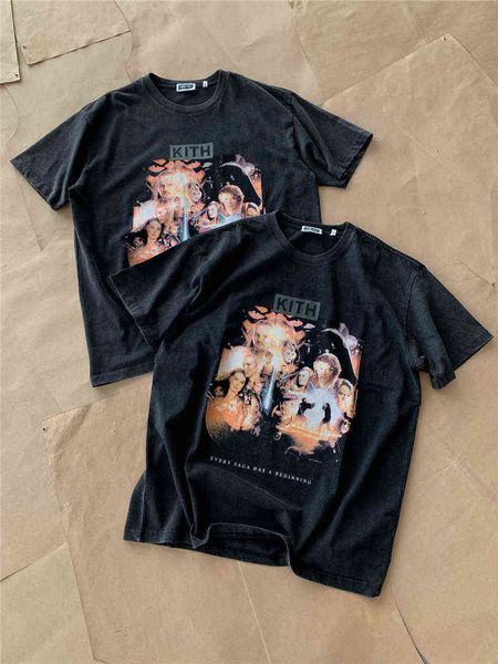 

men's t-shirts quality kith t-shirt men women vintage summer style fashion casual t shirt tee ts0l, White;black