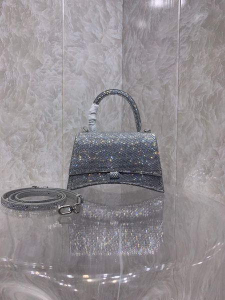 

2022 new shiny rhinestone hourglass bag luxury diamante diamond handbags women luxurys fashion party banquet dress crossbody shoulder bag wi