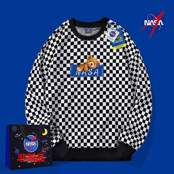 

hoodies sweatshirts designer hoodie fashion brand nasa joint couple sweater spring autumn loose lattice casual fashion trend men's wome, Black