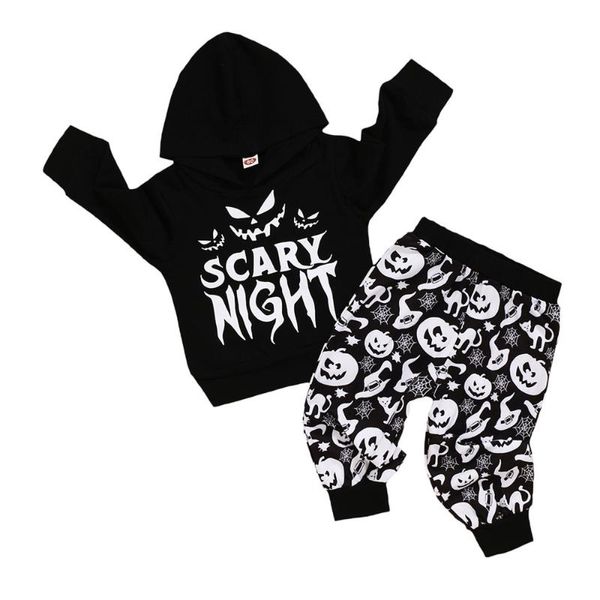 Ensembles de vêtements bébé garçon Halloween ensemble de vêtements fantôme sweats à capuche imprimés sweat à capuche haut pantalon 1-4Y bébé enfant en bas âge tenues de costume de festival