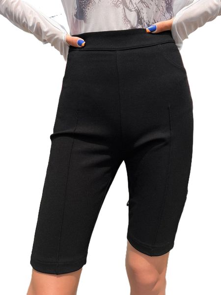 

dazy high waist seam detail shorts n34q#, White;black