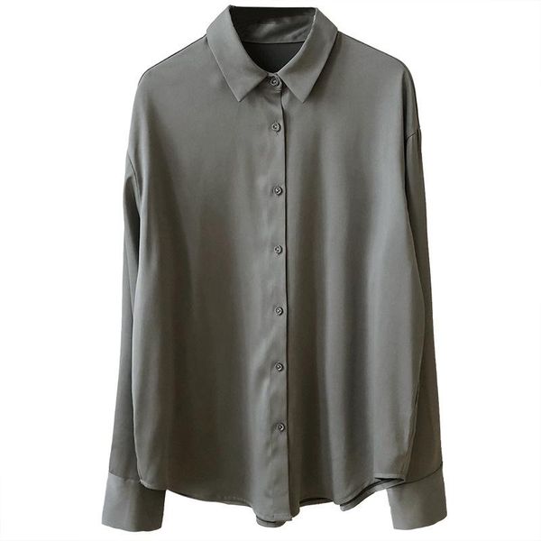 Frauenblusen Hemden 2022 Frühling Herbst Frauen weiße einfache lose übergroße weibliche Tops Chiffon Korean Style Blusas Taschen